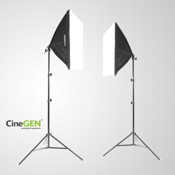 2 СОФТБОКСА ФОТОЛАМПЫ 40X60см, 400ВТ ШТАТИВЫ