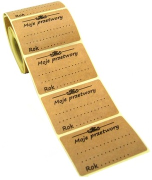 ETYKIETY NAKLEJKI NA PRZETWORY DŻEMY KONFITURY SOKI EKO KRAFT 6x4cm 500 szt