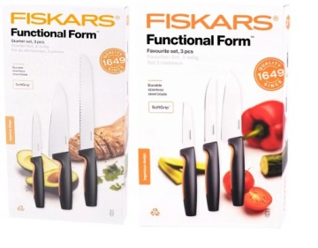 НАБОР НОЖЕЙ FISKARS КУХОННЫЙ НОЖ 7 ТОЧИЛКА CHEF