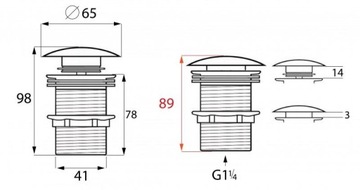 Комплект смесителя для умывальника и пробки клик-клак, черный лофт