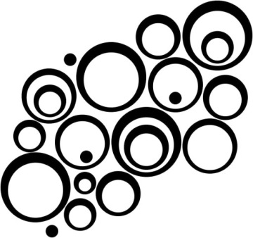 Наклейка на стену Черные круги Декор колес 24 шт.