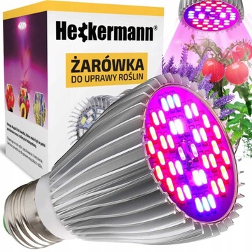 ŻARÓWKA DO WZROSTU UPRAWY ROŚLIN LAMPA PANEL FULL SPECTRUM 30W 40 LED E27