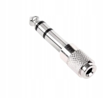 adapter Jack 6,3 wtyk - 3,5 gniazdo metalowy ST