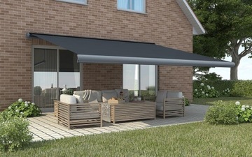 MARKIZA AUTOMATYCZNA taras LED + CZUJNIK DELUXE Grey FOCUS GARDEN 400x300