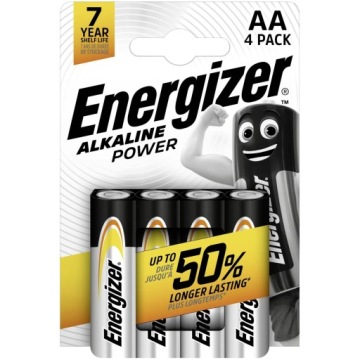 4x Bateria ENERGIZER Alkaline Power LR6 AA R6 E91 1,5V