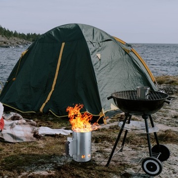 Ведро для улицы с угольным грилем