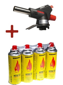 Gaz Palnik Gazowy Opalarka Kartusz TS 705 + 4 Camping Gazy TIROSS