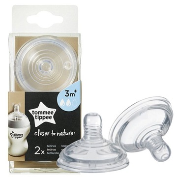 TOMMEE TIPPEE SMOCZEK DO BUTELKI ŚREDNI 3M+ 2 SZT