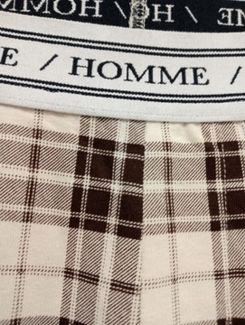Spodnie od piżamy męskie w kratę brązowe r. L SELECTED HOMME