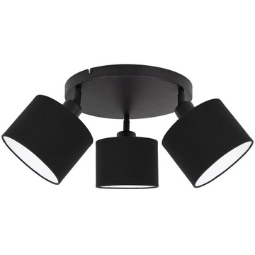 LAMPA SUFITOWA PLAFON OKRĄGŁY PRZEGUBY ABAŻUR CZARNY LED