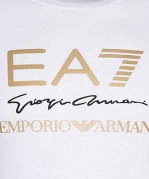 EMPORIO ARMANI DUŻE ZŁOTE LOGO PRINT AUTOGRAF EA7 L