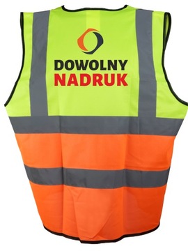 KAMIZELKA ODBLASKOWA Z NADRUKIEM TYŁ M