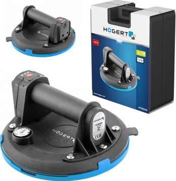 HOGERT АККУМУЛЯТОРНАЯ ВАКУУМНАЯ ПРИСОСКА 200 мм 150 кг ДЕРЖАТЕЛЬ ДЛЯ ПЛИЦЫ
