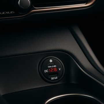 ЗАРЯДНОЕ УСТРОЙСТВО USB-C QC 3.0 PD ВОЛЬТМЕТР КРАСНЫЙ 36W ВСТРОЕННАЯ БЫСТРАЯ ЗАРЯДКА