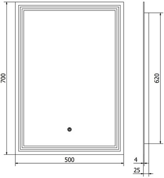 ЗЕРКАЛО MEXEN TACO СО СВЕТОДИОДНОЙ ПОДСВЕТКОЙ 50 Х 70 СМ