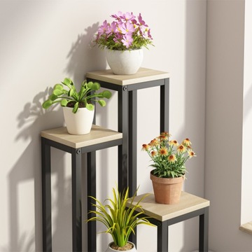 KWIETNIK METALOWY 4-POZIOMOWY PIĘTROWY STOJAK DONICZKI ROŚLINY KWIATY LOFT