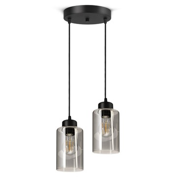 Lampa Wisząca Sufitowa Żyrandol Czarna Szklana Glass Tube 535-EZ2 LED E27