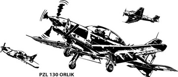 Naklejka ścienna samolot PZL130 ORLIK, BIES 150x70cm nr.21