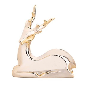 FIGURKA PORCELANOWA RENIFER MODERN ZŁOTA 14.5X6X16