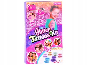 Большой набор блесток-тату 24 цвета + 120 рисунков AR4785