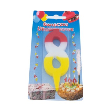 Свеча на день рождения для красочного торта № 5