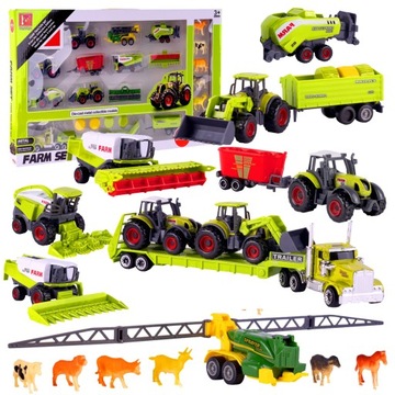 Zestaw Maszyn Rolniczych Ciągnik Traktor Mały Farmer Maszyny Rolnicze 23el