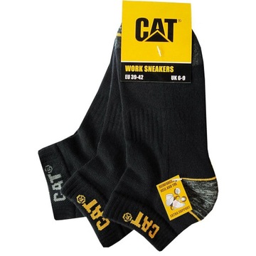 SKARPETY ROBOCZE CAT MOCNE czarne 3 pary MĘSKIE DO KOSTKI Caterpillar 39-42