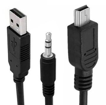 PRZEJŚCIÓWKA MINI USB-USB JACK 3.5 KABEL 2W1