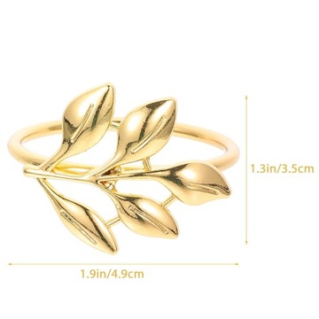 КОЛЬЦА ДЛЯ САЛФЕТОК ЗОЛОТЫЕ ЛИСТЬЯ НЕЖНЫЕ 15 ШТ.