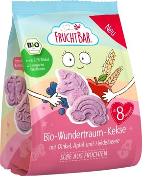 FRUCHTBAR BIO RÓŻOWE CIASTECZKA JAGODOWE KEKSY 8m