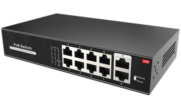 Коммутатор POE для IP-камер 8xPOE 96 Вт 100 Мбит/с 2x Uplink