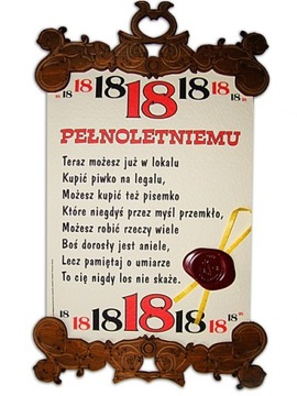DYPLOM 18 PEŁNOLETNIEMU SP życzenia na 18 urodziny