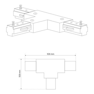 Т-ТРОЙНИК ДЛЯ 1-ФАЗНОЙ ШИНЫ. ЧЕРНЫЙ ЭДО