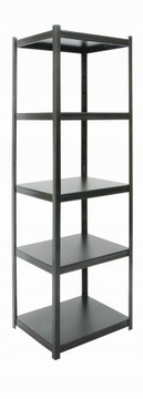 Regał magazynowy PIKA czarny 5 półek 180x50x40