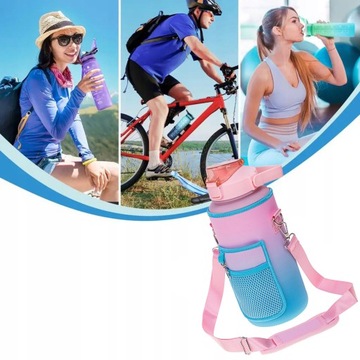 GYM БУТЫЛКА + БОЛЬШАЯ БУТЫЛКА ДЛЯ ВОДЫ CASEUI С НОСИКОМ И РЕМЕШКОМ, 2 Л