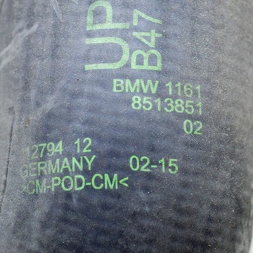 8513851 LEVÝ PŘÍVOD INTERCOOLER BMW X3 F25 XDRIVE 20 D