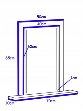 LUSTRO Z OŚWIETLENIEM LED BIAŁE 65x50 do makijażu