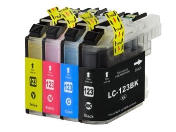 4X TUSZE LC123 LC-123M DO BROTHER DCP-J4110DW MFC-J6520DW J6920DW KOMPLET