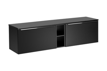 Szafka łazienkowa wisząca z blatem 180cm pod umywalkę czarna cichy domyk