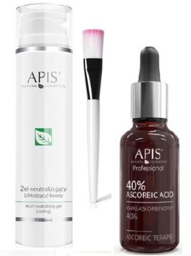 APIS KWAS ASKORBINOWY 40%+ŻEL NEUTRALIZUJĄCY 200ML