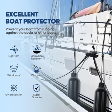 БУФЕРНАЯ ДОСКА ДЛЯ ЯХТЫ БЕЛАЯ 50см GEMINI - СУПЕР КАЧЕСТВО