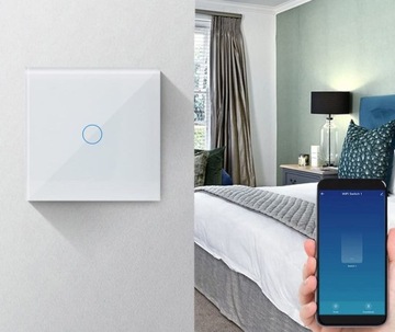 Настенный стеклянный выключатель WI-FI Smart TUYA, двойной белый