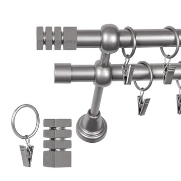 KARNISZ METALOWY FI 19 PODWÓJNY 180 CM METAL