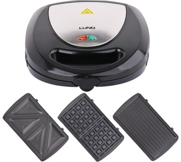 OPIEKACZ + WYMIENNE PŁYTY TOSTER GRILL GOFROWNICA