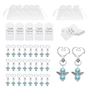 ch-yotijar 20pcs Angel Keychain Favors with Fake Blue