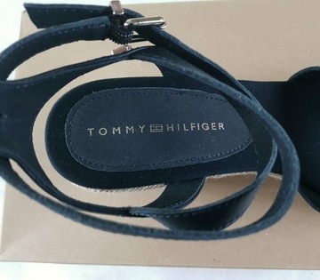 Damskie sandały Tommy Hilfiger espadryle FW0FW06303 skóra natur. oryg. - 41