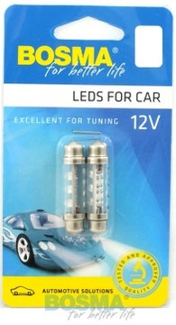 ŻARÓWKI 12V 6xLED SV8,5 10x42mm WHITE 6000K BOSMA