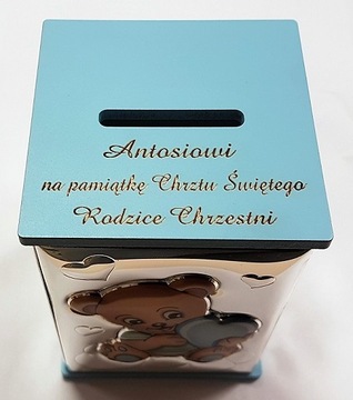 Копилка с Ангелом 8х8Н12 Синяя без музыкальной шкатулки