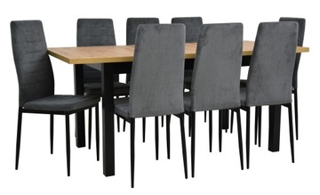 Komplet 8x krzesło CH-3 + stół 90x160/240cm MD-2xl