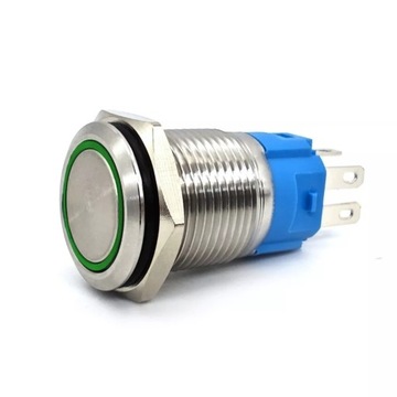 Переключатель вкл/выкл, кнопка-кнопка со светодиодом 18 мм 3 цвета в 1 хром